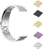 fitturn bands compatible with veryfitpro smart watch id205 id205l id215g id205u id205s id216 uwatch 3 uwatch ufit uwatch gt quick release classic stainless steel metal watchband (silver) logo