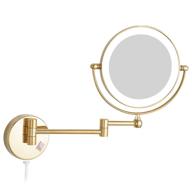 🪞 gurun 8.5 inch led lighted wall mount makeup mirror: enhance your beauty with 7x magnification, gold m1805dj logo