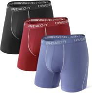 🩲 ultimate comfort and performance: david archy 3 pack men's ultra soft mesh quick dry sports underwear breathable boxer briefs logo