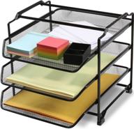 efficiently organize your documents with decobros stackable 3 tier desk letter tray organizer in black логотип