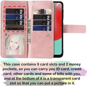 img 1 attached to FANUBA Galaxy A32 5G Wallet Phone Case - Rose Gold: Magnetic Buttons, Wrist Strap, Card Holders, Kickstand, Shockproof - Samsung Flip Folio Cover