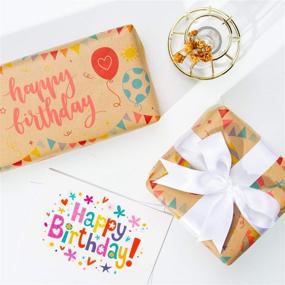 img 2 attached to 🎁 RUSPEPA Kraft Wrapping Paper Roll - Birthday Theme Design for Perfectly Celebrating Birthdays, Parties, and Baby Showers - 24 inches X 100 feet