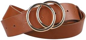 img 3 attached to 👗 Vpogn Women's Leather Belt – Fashionable Soft Faux Leather Waistband for Jeans and Dresses