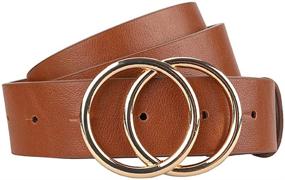 img 4 attached to 👗 Vpogn Women's Leather Belt – Fashionable Soft Faux Leather Waistband for Jeans and Dresses