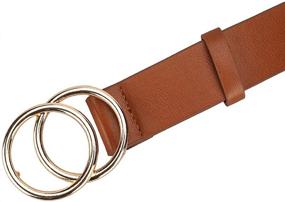 img 2 attached to 👗 Vpogn Women's Leather Belt – Fashionable Soft Faux Leather Waistband for Jeans and Dresses