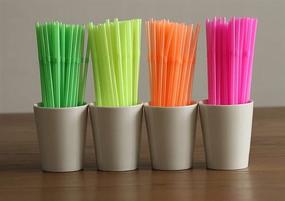 img 4 attached to FLEXIBLE Disposable Plastic Straws Colors