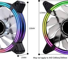 img 1 attached to 🌈 EZDIY-FAB 120mm Case Fan - Auto Rainbow LED Streamer Effect | Computer Cooling/CPU Cooler | Pack of 3