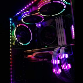 img 2 attached to 🌈 EZDIY-FAB 120mm Case Fan - Auto Rainbow LED Streamer Effect | Computer Cooling/CPU Cooler | Pack of 3