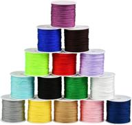 🎉 timeset 735 yards 0.8mm nylon beading string: chinese knotting cord for necklace, bracelet, kumihimo - 15 vibrant colors! logo