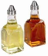 premium set of 2, 6 oz. tabletop oil and vinegar cruet glass bottle cruets dispenser - elegant home essential logo