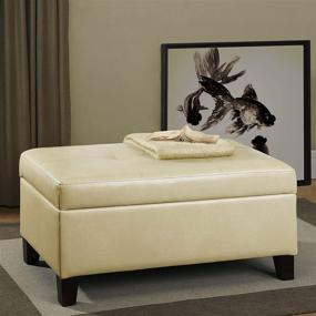 img 2 attached to 📦 The Beige Hadfield Faux Leather Rectangular Storage Ottoman