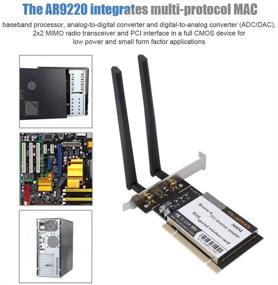 img 2 attached to 📶 Bewinner AR9220 300M Dual-Band 2.4/5GHz Wireless Network Card for Desktop PC - PCI Interface, 2x2 MIMO Radio Transceiver