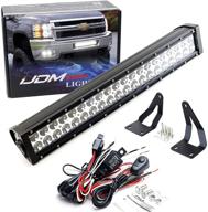 🔆 ijdmtoy 20-inch led light bar for 11-14 chevy silverado 2500hd 3500hd, 120w high power, lower grille mount, bumper opening brackets, on/off switch wiring logo