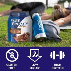 img 1 attached to 🍫 Pure Protein Powder: High Whey Protein, Low Sugar, Gluten Free, Rich Chocolate - 1 lb