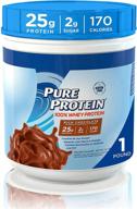 🍫 pure protein powder: high whey protein, low sugar, gluten free, rich chocolate - 1 lb logo