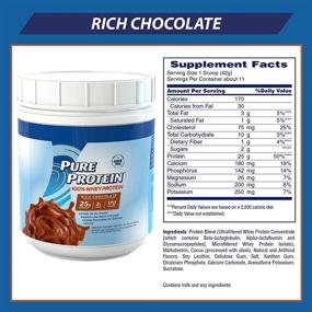 img 3 attached to 🍫 Pure Protein Powder: High Whey Protein, Low Sugar, Gluten Free, Rich Chocolate - 1 lb