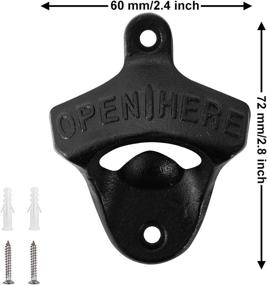 img 2 attached to DSHE Bottle Opener Wall Mounted: Vintage Rust-proof Cast Iron Beer Bottle Opener – Pack of 3 | Ideal for Bars, Hotels, or Homes