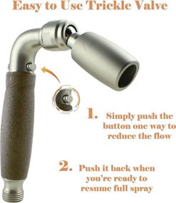 img 2 attached to 🚿 High Sierra Solid Metal Handheld Showerhead: Slip-Free Grip, Trickle Valve, WaterSense Certified 1.8 GPM, Brushed Nickel Finish