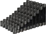 premium black malleable threaded nipples - supply giant oqcb1200 assortment for 1/2 inch steel pipe fittings, ideal for diy vintage shelving projects (66 pieces in total, includes 6 sizes: 1-6 inches) logo