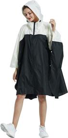 img 1 attached to Fashion Hooded Poncho Waterproof Raincoat