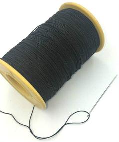 img 1 attached to 💎 HONJIE 400m Elastic Stretchy Beading Thread Cord Bracelet String 0.5mm Round Black Color -1 Pcs: High-Quality Elastic Beading Thread for Bracelets and Jewelry Making.