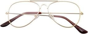 img 2 attached to Stylish Kids Clear Lens Aviator Eye Glasses - Non Prescription, Ages 3-10