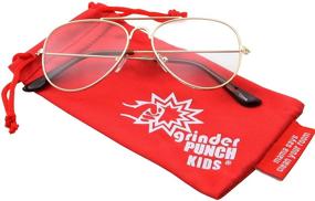 img 3 attached to Stylish Kids Clear Lens Aviator Eye Glasses - Non Prescription, Ages 3-10
