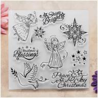 ✨ kwan crafts christmas peace joy angel stars: clear stamps for card making, decoration, and diy scrapbooking - enhance holiday crafts! logo