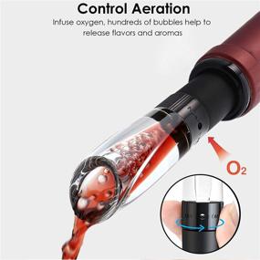 img 2 attached to 🍷 2021 Wine Air Aerator - Luxury Pourer & Decanter, 2-in-1 Wine Spout, Red Wine Decanter with Aerator, Wine Bottle Aerators & Pourers - Perfect Christmas Wine Gift