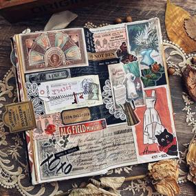img 2 attached to 📚 58PCS CATaireen Vintage Thick Stickers: Retro Library Style Paper Cards for Scrapbooking, Bullet Journals, Decoupage, and Mixed Media