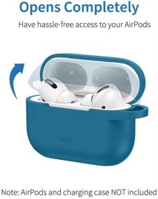 img 2 attached to 🔵 ESR Улучшенный силиконовый защитный чехол для кейса AirPods Pro - Синий, с карабином, видимым передним светодиодом, мягкий тонкий чехол - Совместим с кейсом для зарядки AirPods Pro 2019