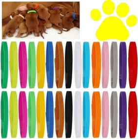 img 4 attached to 🐶 30 Pcs Double-Sided Soft Adjustable Puppy Whelping Collars - Newborn Pet Collars in 15 Colors