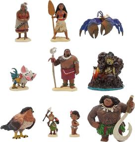 img 4 attached to 🎂 Enchanting 10 Pack Moana Cake Toppers: Explore with Moana Action Figure Set!