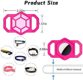 img 1 attached to 🐶 leChivée Air Tag Dog Collar Case: GPS Tracking Cover with 4 Pack HD Protector Flim - Pink