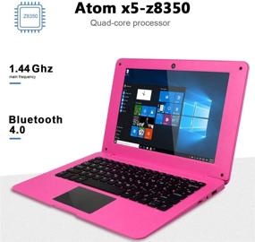 img 1 attached to 💻 Tocosy 10.1-Inch Quad Core Windows 10 Laptop - Ultra Thin Computer PC with HD Graphics, 2GB RAM, 32GB Storage, 1.92GHz, USB 2.0, WiFi, Bluetooth, HDMI, IPS Display - Notebook (Pink)