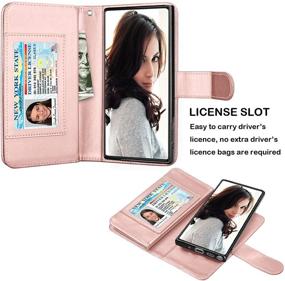 img 2 attached to 📱 Njjex Wallet Case for Samsung Galaxy Note 10 Plus, Galaxy Note 10+ Plus 5G Case with 9 Card Slots, PU Leather Credit Holder Folio Flip, Detachable Kickstand, Magnetic Phone Cover & Lanyard in RoseGold