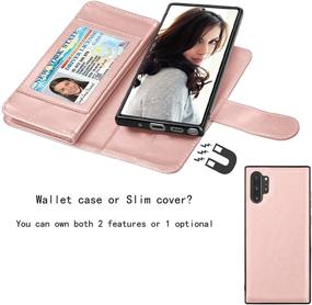 img 1 attached to 📱 Njjex Wallet Case for Samsung Galaxy Note 10 Plus, Galaxy Note 10+ Plus 5G Case with 9 Card Slots, PU Leather Credit Holder Folio Flip, Detachable Kickstand, Magnetic Phone Cover & Lanyard in RoseGold