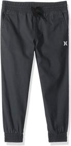 img 3 attached to 👖 Stylish and Comfortable: Hurley Woven Jogger Pants Black for Boys' Casual Wear