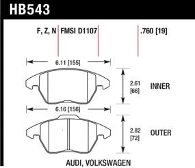 img 1 attached to 🦅 Хок Проформанс HB543F.760 Керамический тормозной колодки для улучшенной производительности