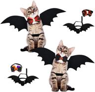 🐱 alycwint cat halloween costumes bat wings 2 sets - pet costume accessory with adjustable collar and velcro decoration, for puppy dog and cat halloween parties - dress up outfit логотип