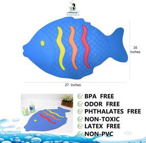 img 1 attached to 🛀 SAFELAND Patented Non-Slip Bath Shower Mat, TPR Material, Eco-Friendly, Non-PVC, Color Combo, Machine Washable, Soft, Powerful Gripping Suction Cups, 27x16 Inch, Rainbow Fish - Optimize Your Bathroom Safety
