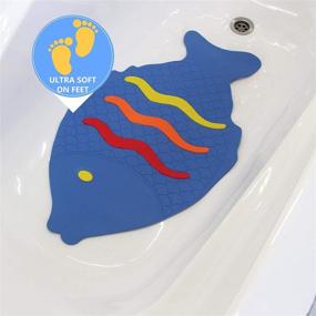 img 3 attached to 🛀 SAFELAND Patented Non-Slip Bath Shower Mat, TPR Material, Eco-Friendly, Non-PVC, Color Combo, Machine Washable, Soft, Powerful Gripping Suction Cups, 27x16 Inch, Rainbow Fish - Optimize Your Bathroom Safety