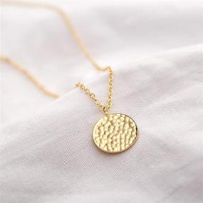 img 2 attached to NA Necklaces Gold Hammered Minimalist