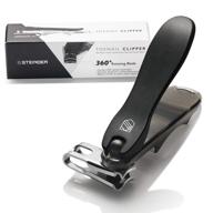 🔪 steinder easy nail clippers with swivel head for ingrown toe nail - effortless self pedicure tool with ez grip, 360 degree rotary blade, and nail catcher design logo