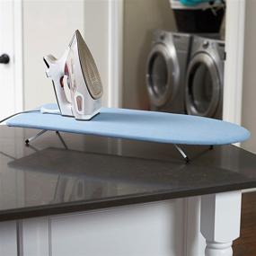 img 4 attached to 🌙 Blue Collapsible Tabletop Ironing Board with Folding Legs - Household Essentials 120101-0