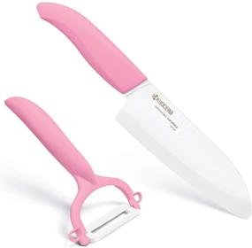 img 4 attached to 5.5 inch Pink Kyocera Revolution Ceramic Kitchen Knife and Peeler with Enhanced SEO