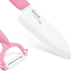 img 2 attached to 5.5 inch Pink Kyocera Revolution Ceramic Kitchen Knife and Peeler with Enhanced SEO