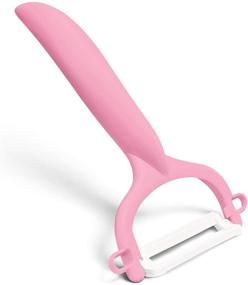 img 1 attached to 5.5 inch Pink Kyocera Revolution Ceramic Kitchen Knife and Peeler with Enhanced SEO