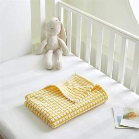 img 3 attached to 👶 Uozzi Flannel Baby Toddler Blanket - Ultra Soft Cozy Toddler Blanket, Breathable and Warm Baby Blanket in Yellow with White - 39x27 inch