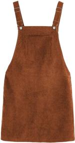 img 3 attached to Stylish and Playful: Tanming Women's Corduroy A Line Cute Jumper Pinafore Bib Overall Mini Dress Skirt